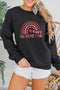 Black Happy Valentine'S Day Graphic Embroidered Sweatshirt